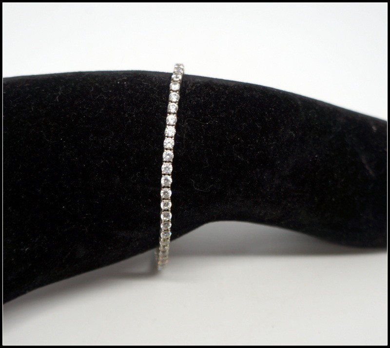 Vintage Fuzion Creations FZN 925 Sterling Silver Cubic Zirconia Tennis Bracelet