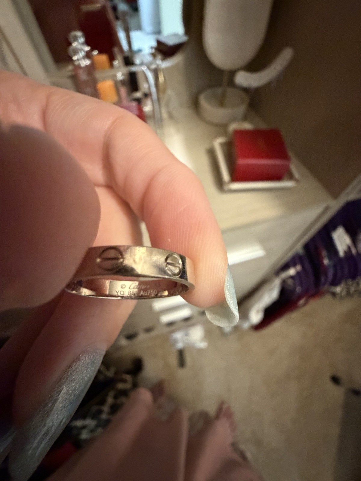Cartier Small White Gold Love Ring Size 55