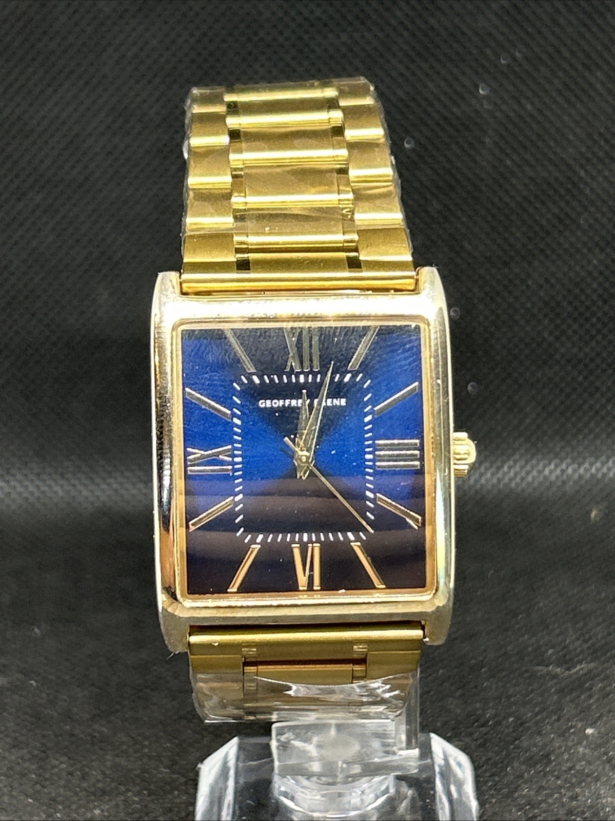 Men’s Watch Geoffrey Beene GB8052GU Quartz Blue Dial New Bracelet Rectangle