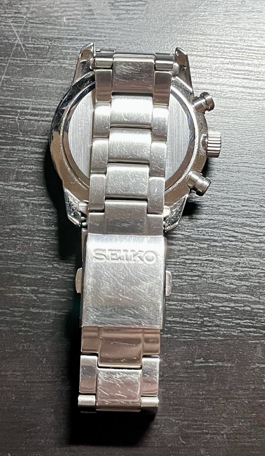 Seiko V175-0BJ0 solar chronograph Black Panda