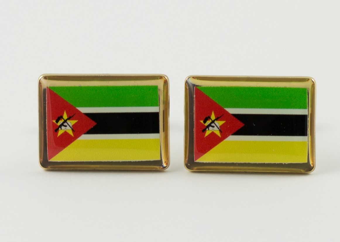 Mozambique Flag Cufflinks–Mozambican South African Africa Portuguese East