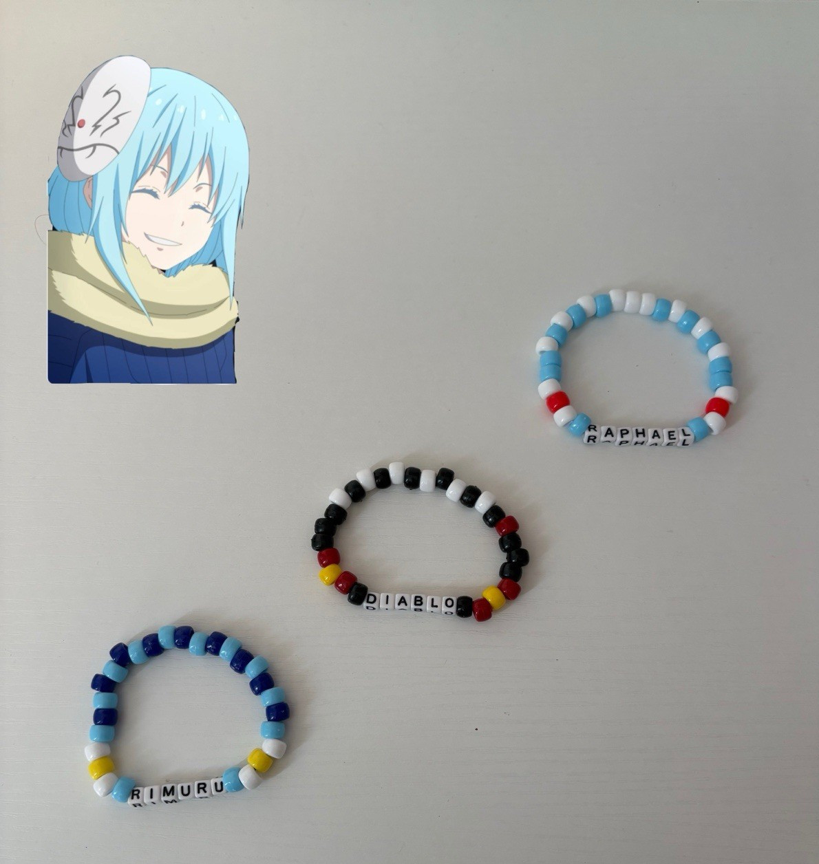 Rimuru Raphael Diablo Kandi Bracelet Bundle | Slime Anime Handmade Set