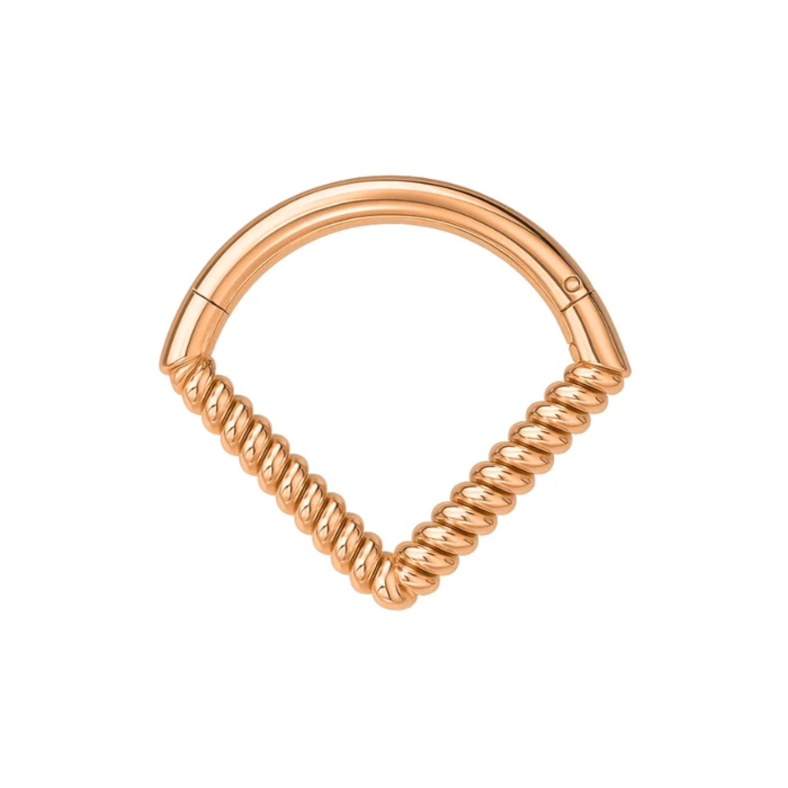 925 Sterling Silver Twisted V Shape Hinged Clicker Ring Nose Septum Cartilage