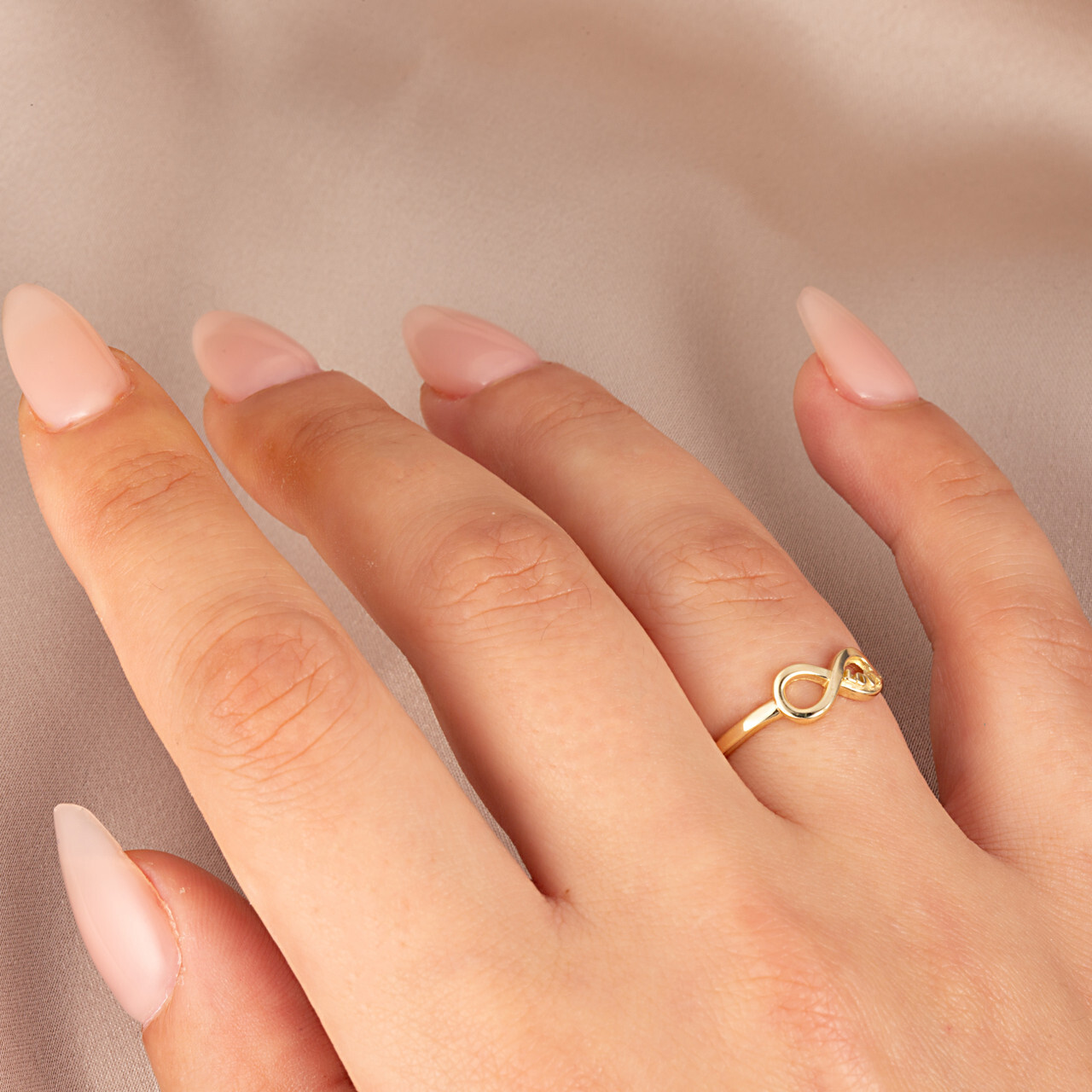 Gold Infinity “Love” Script Ring (Available in Yellow/Rose/White Gold)