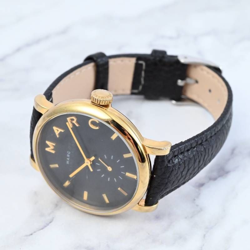 New Belt Replaced MARC BY MARC JACOBS Baker Ladies Watch Gold x Black Dial Small