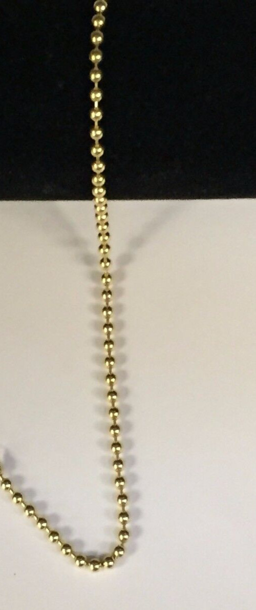 14k Yellow Gold 18″ Mens Moon BEAD BALL Link Pendant Chain Necklace 3mm 12.4Gr