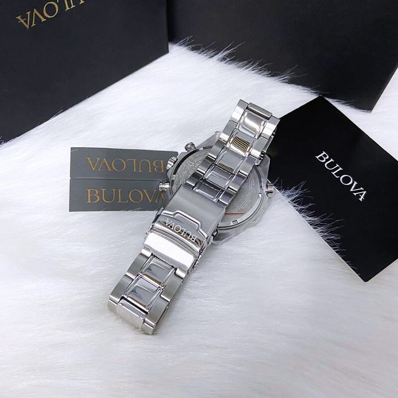 Men New Bulova Classic White Marine Star Stainless Steel 96B255 Watch (43MM)