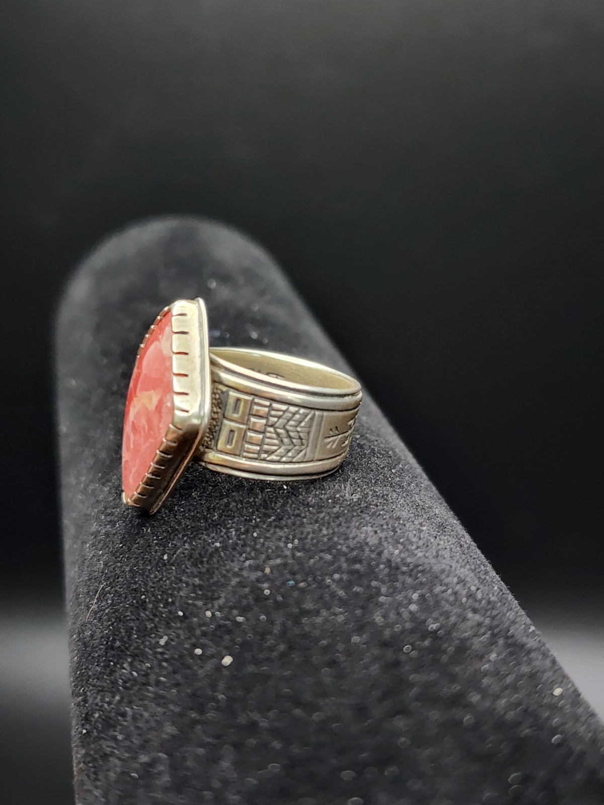 Beautiful Rodrick Tenorio RMT 925 Relios Arrow Rhodochrosite Ring Size 7.75