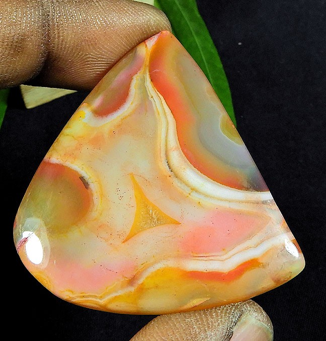 70Cts. Dyed Onyx Agate Fancy Shape Cabochon Loose Gemstone 40X45MM