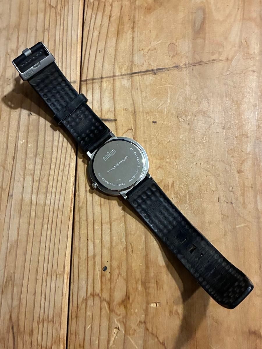 BRAUN Quartz Watch Analog 40mm Stainless Steel Rubber Strap Mens Watch Pre-Owned