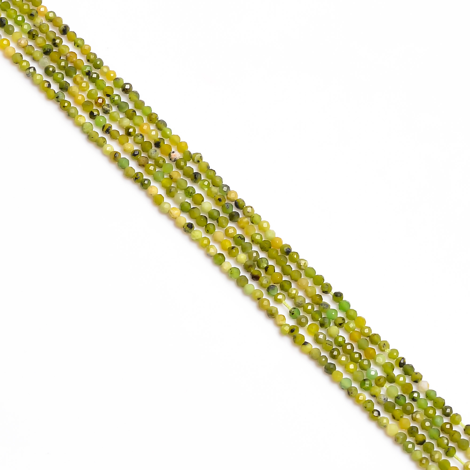 2 mm Natural Green Opal Faceted Round Rondelle Beads Jewelry 12.5″ Strand EB-40