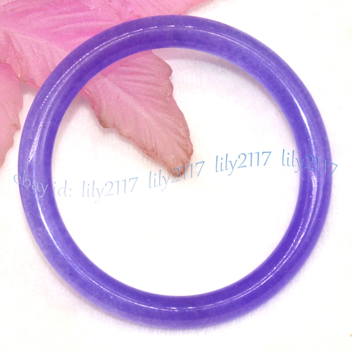Natural Lavender Purple Jadeite Jade Gemstone Bangle Bracelet 54-65mm Jewelry