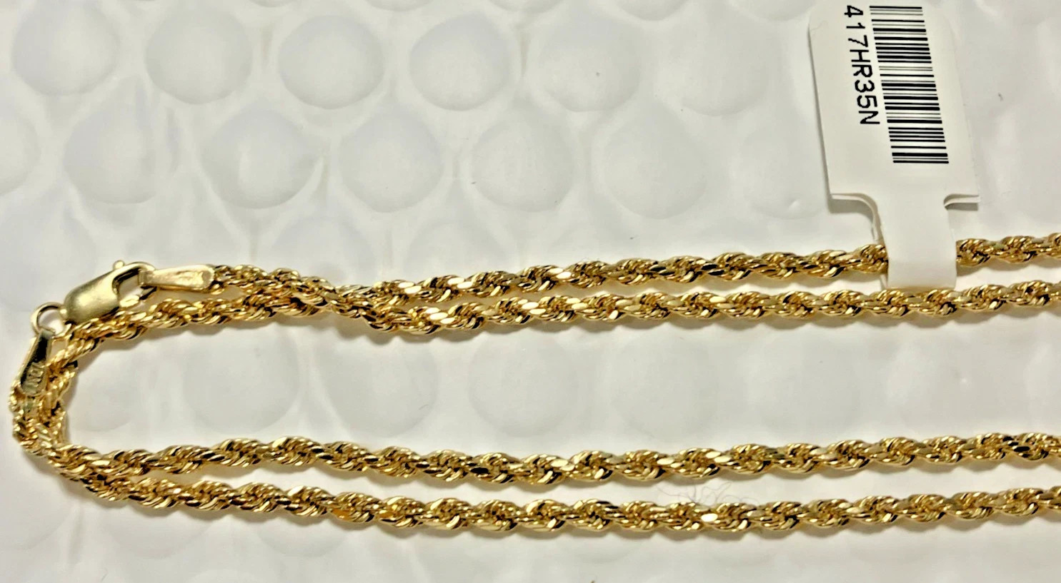 10kt Real Gold Rope Hollow Chain 3.5Grams 2.5mm 24” Necklace GND Brand NWT 10K