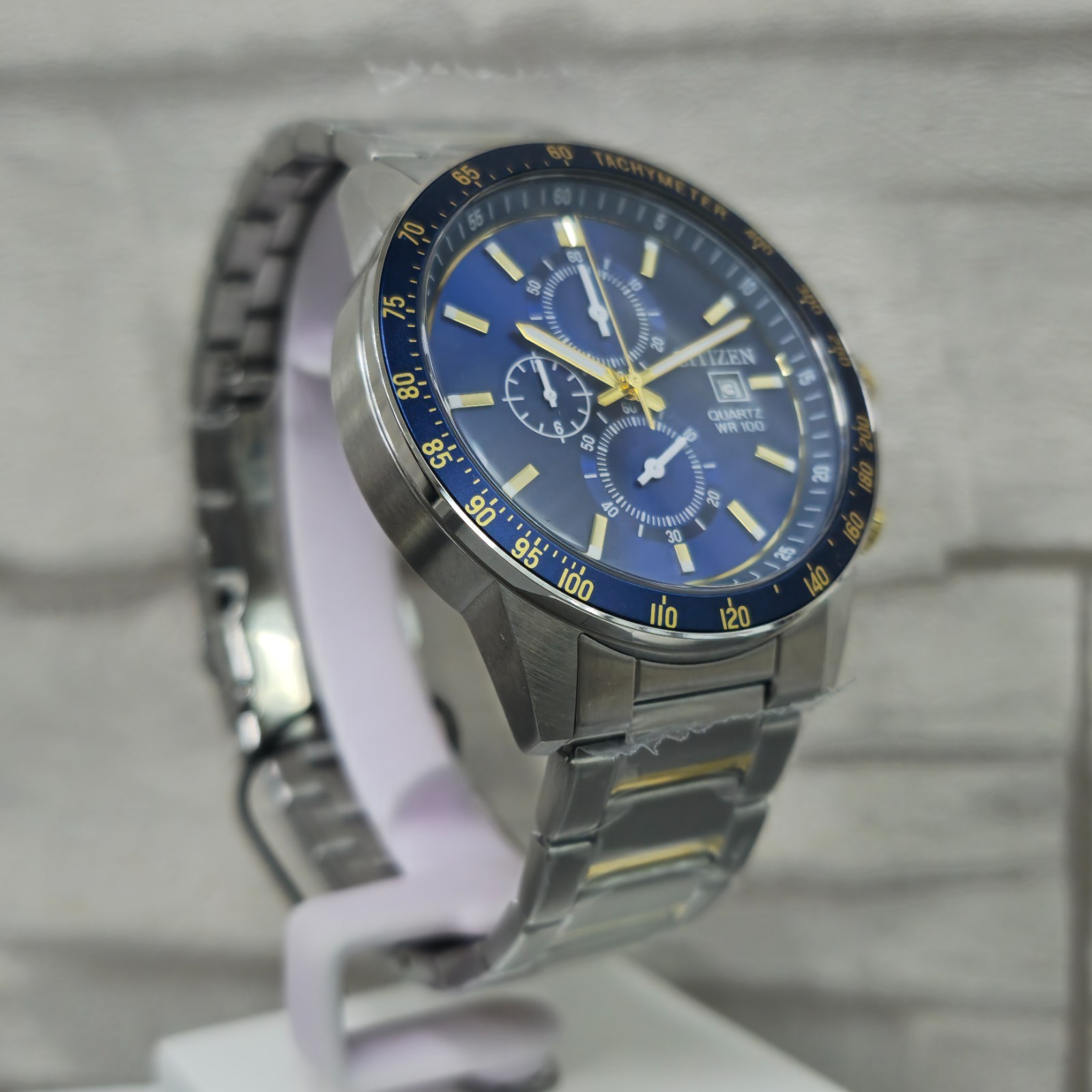 Citizen Quartz Chronograph AN3684-59L Blue Dial 44mm Two-Tone New Men’s Watch