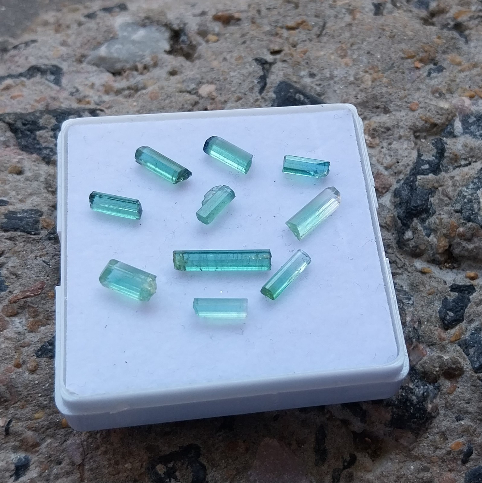 8.5 Ct 7 to 14.5 MM Natural Blue Tourmaline RAW Rough Pencil 10 Piece Lot