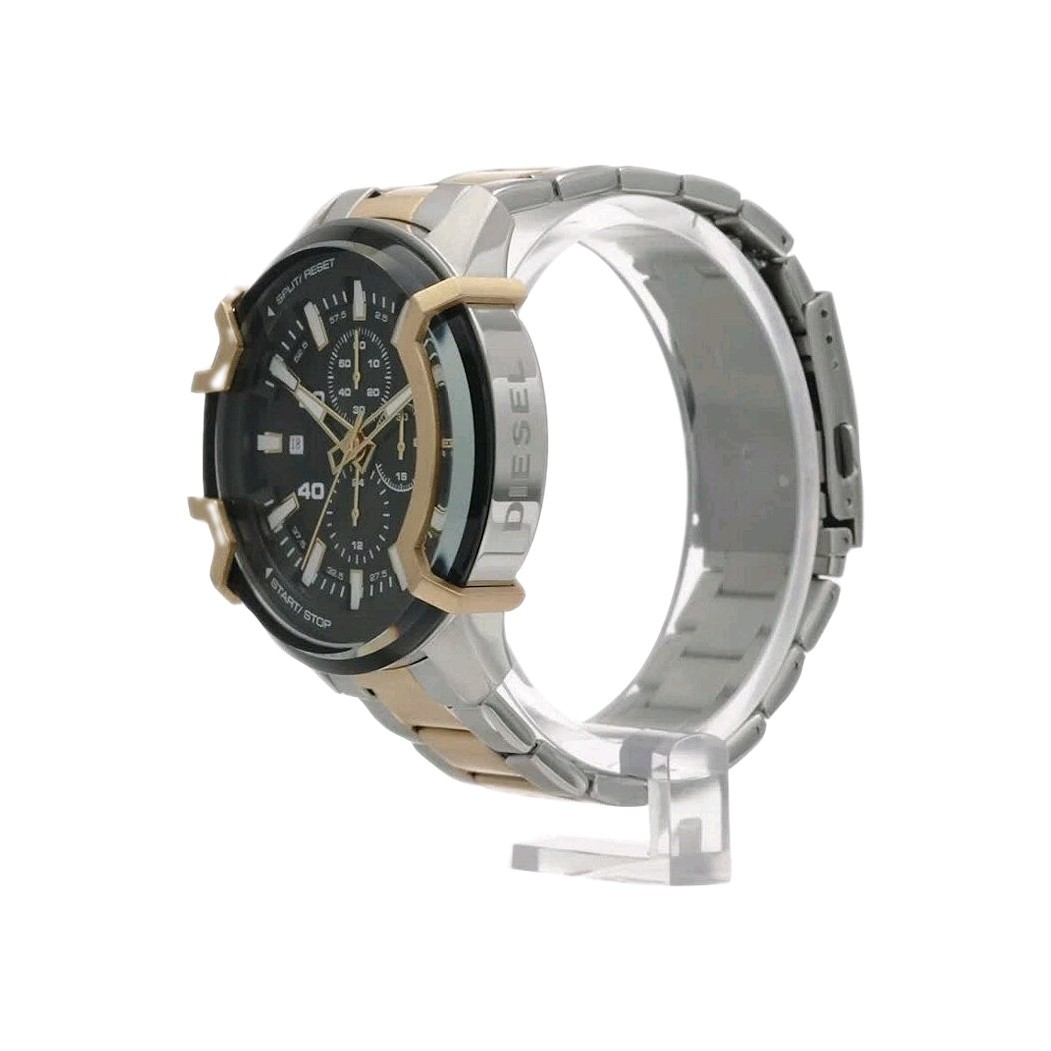 DIESELSteel Quartz Watch – Chronograph – Silver and Gold Plated
