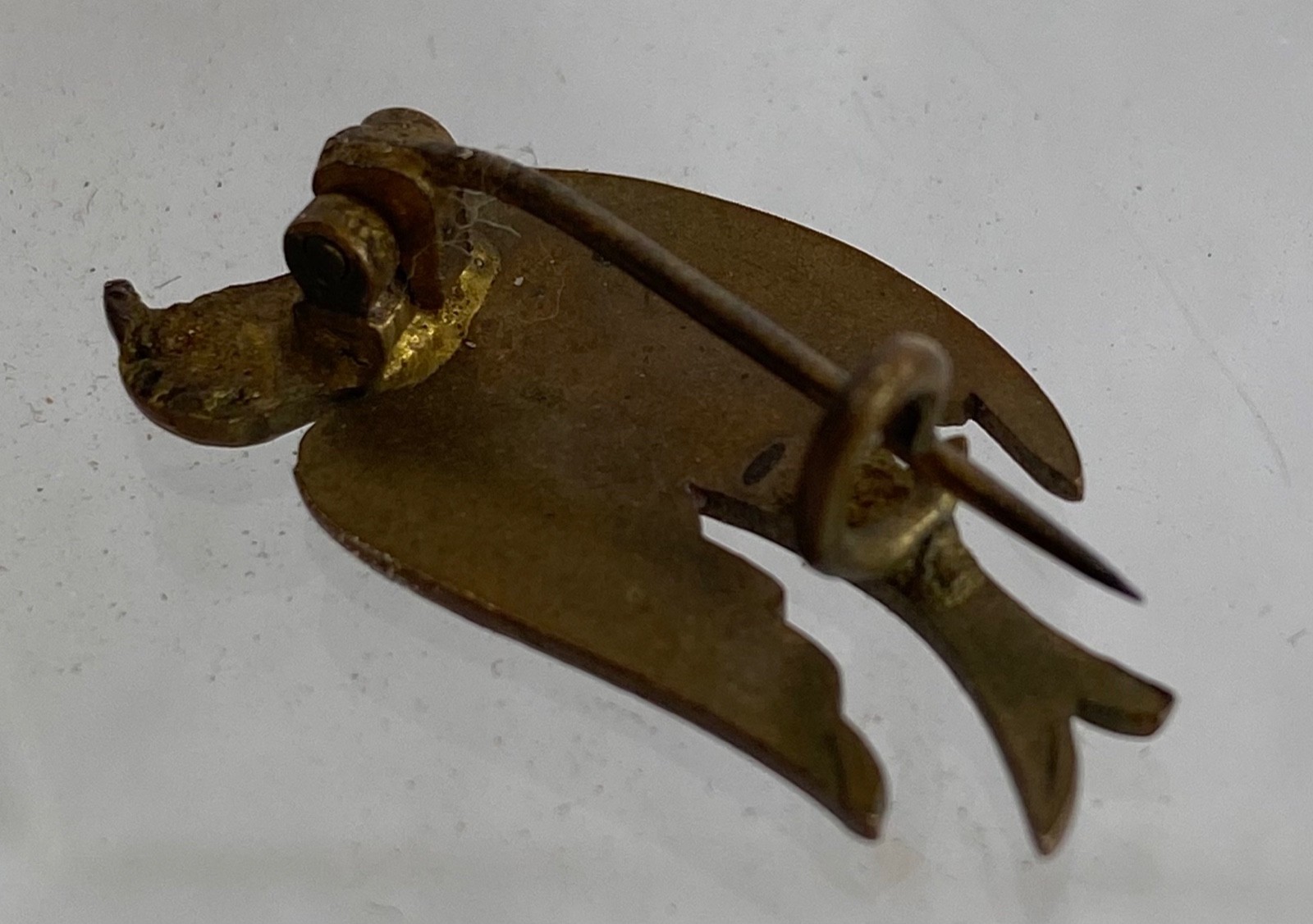 Vintage Blue Enamel Dove Swallow Bird Brooch Pin Badge c1960s