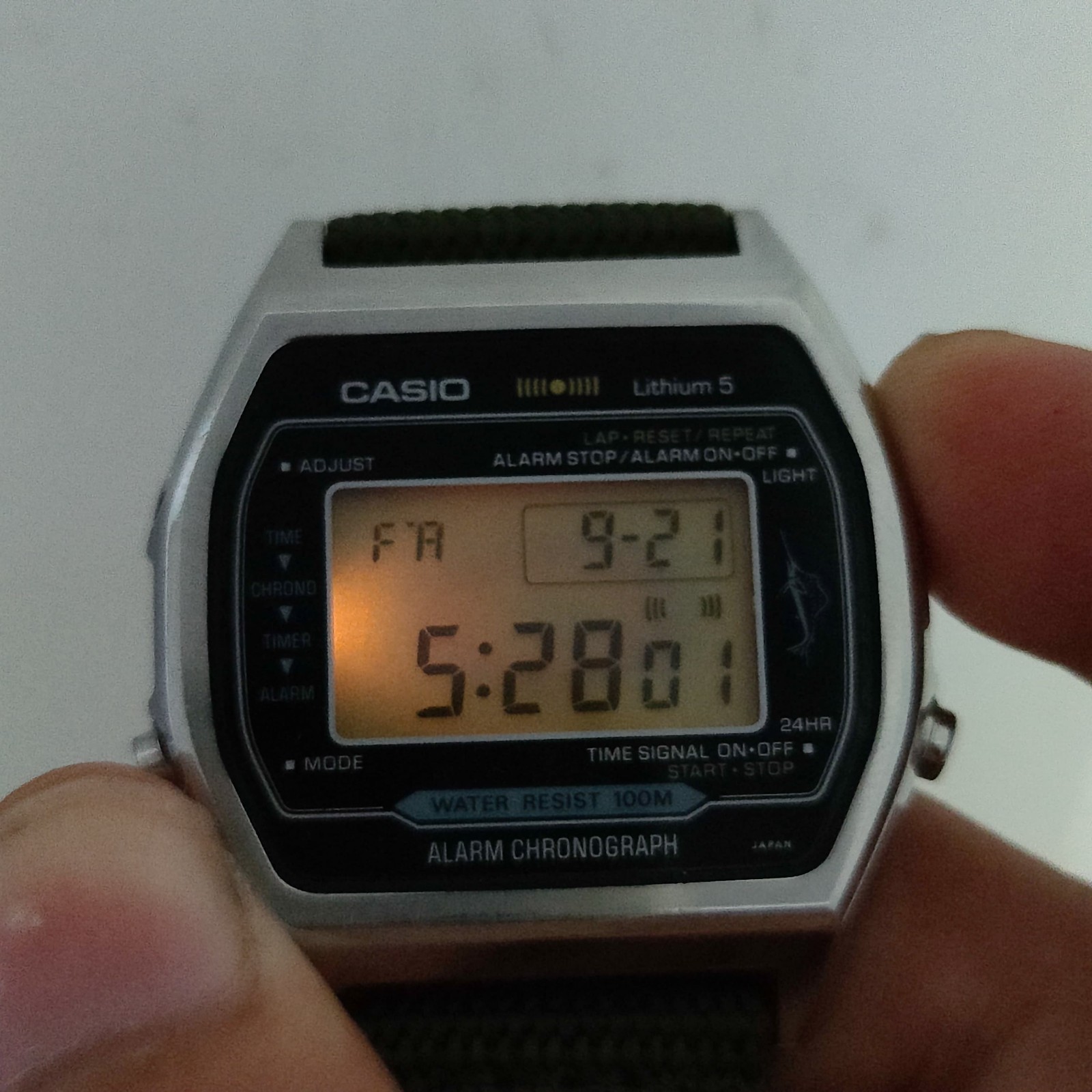 Vintage Casio Marlin H101 106 Digital Chronograph/Timer/Alarm 1980s Men’s Watch