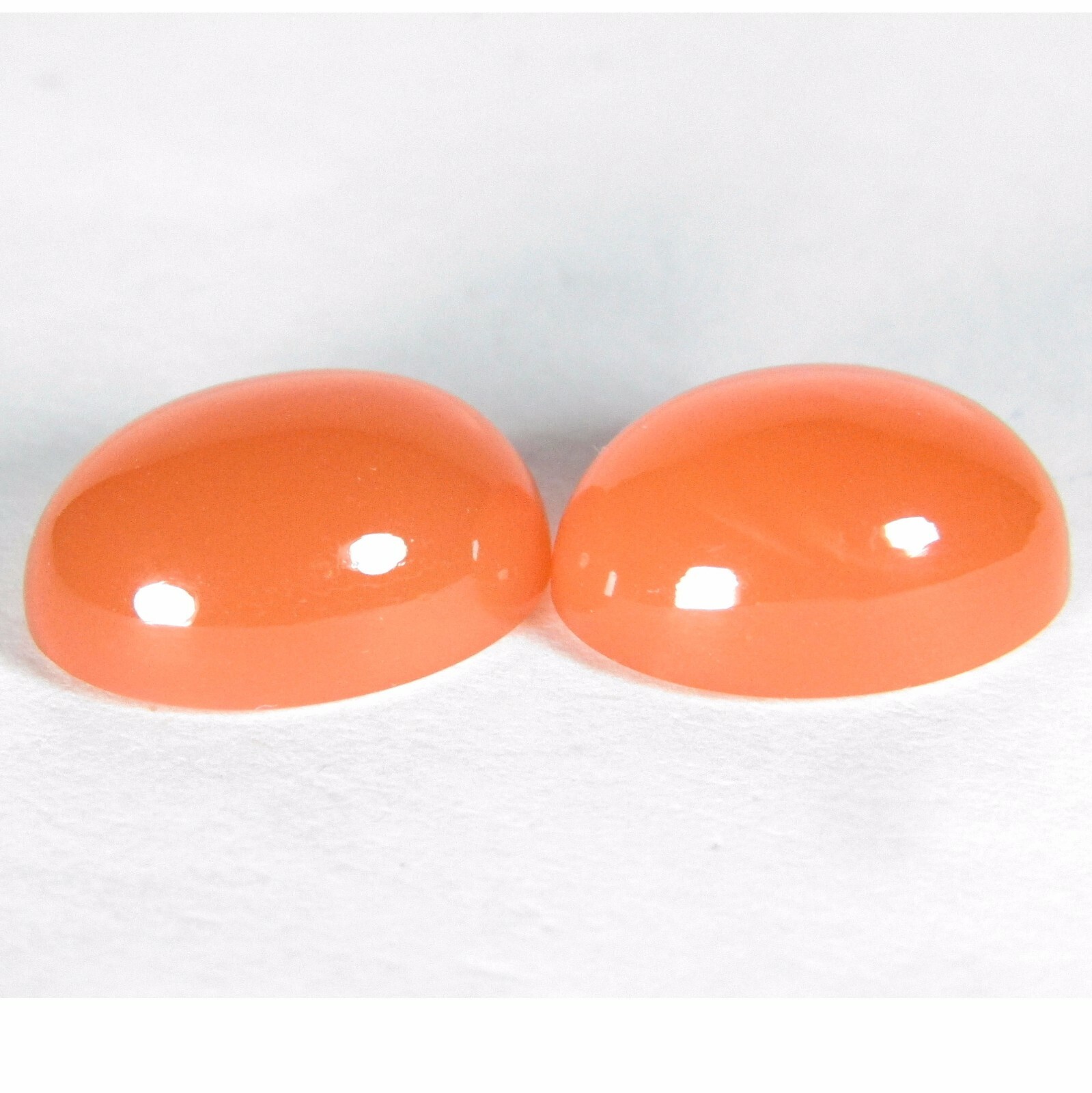 13.45Cts Genuine 100% Natural Calibrated 14x10mm Orange Moonstone Cabochon Pair
