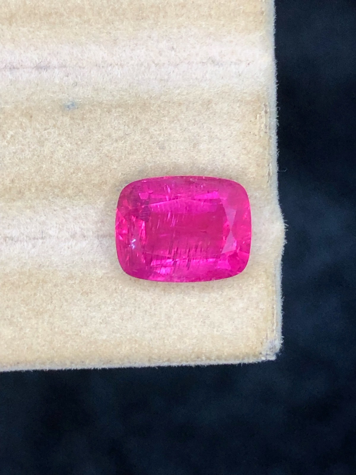 3.75 Cts Natural Hot Pink Color Rubellite In cushion shaped From Afghanistan