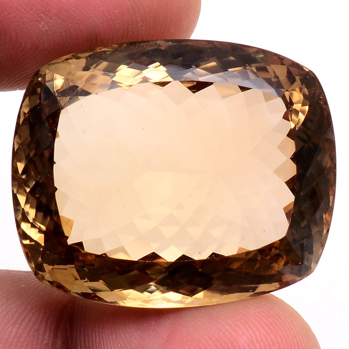 96.17 Cts VVS Natural Citrine Cushion Cut Hi-Grade Certified Untreated Gemstone