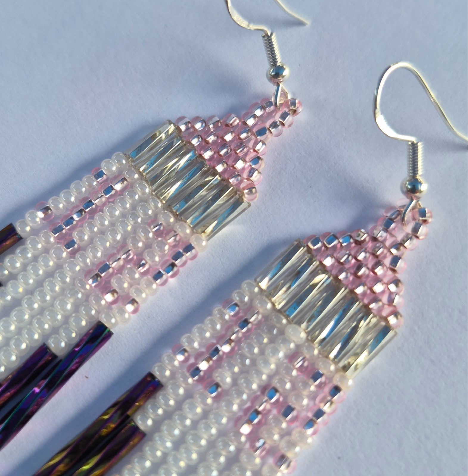 Native American Beaded 12th Woman Jewelry Team Spirit Earrings pink