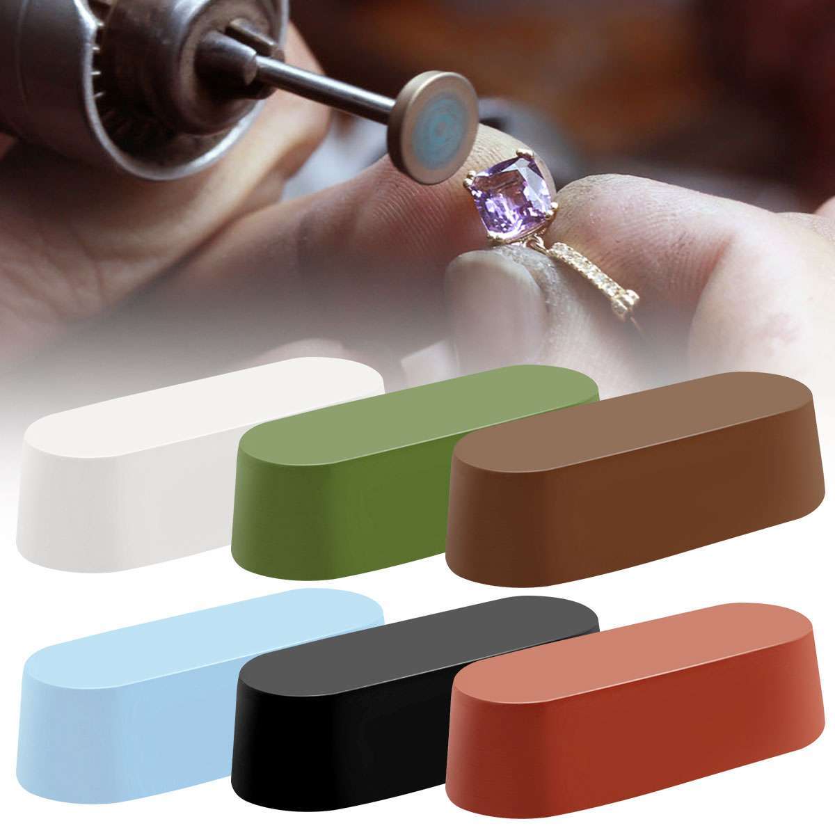 6pcs Metal Polishing Compound Emery Buffing Polish Rouge Paste Aluminum Steel US