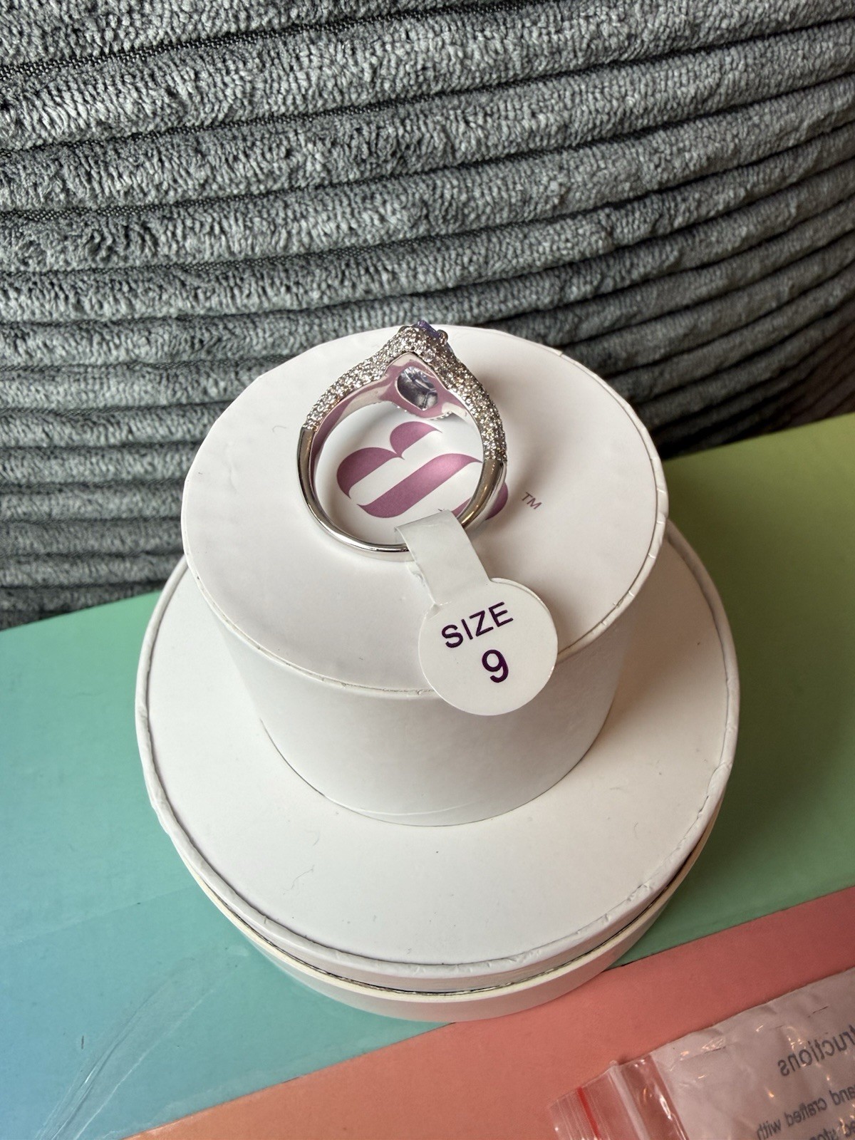 BP OG Ring Size 9 “Sparkle with Purpose” Lavender Topaz CZ Rhodium Plating