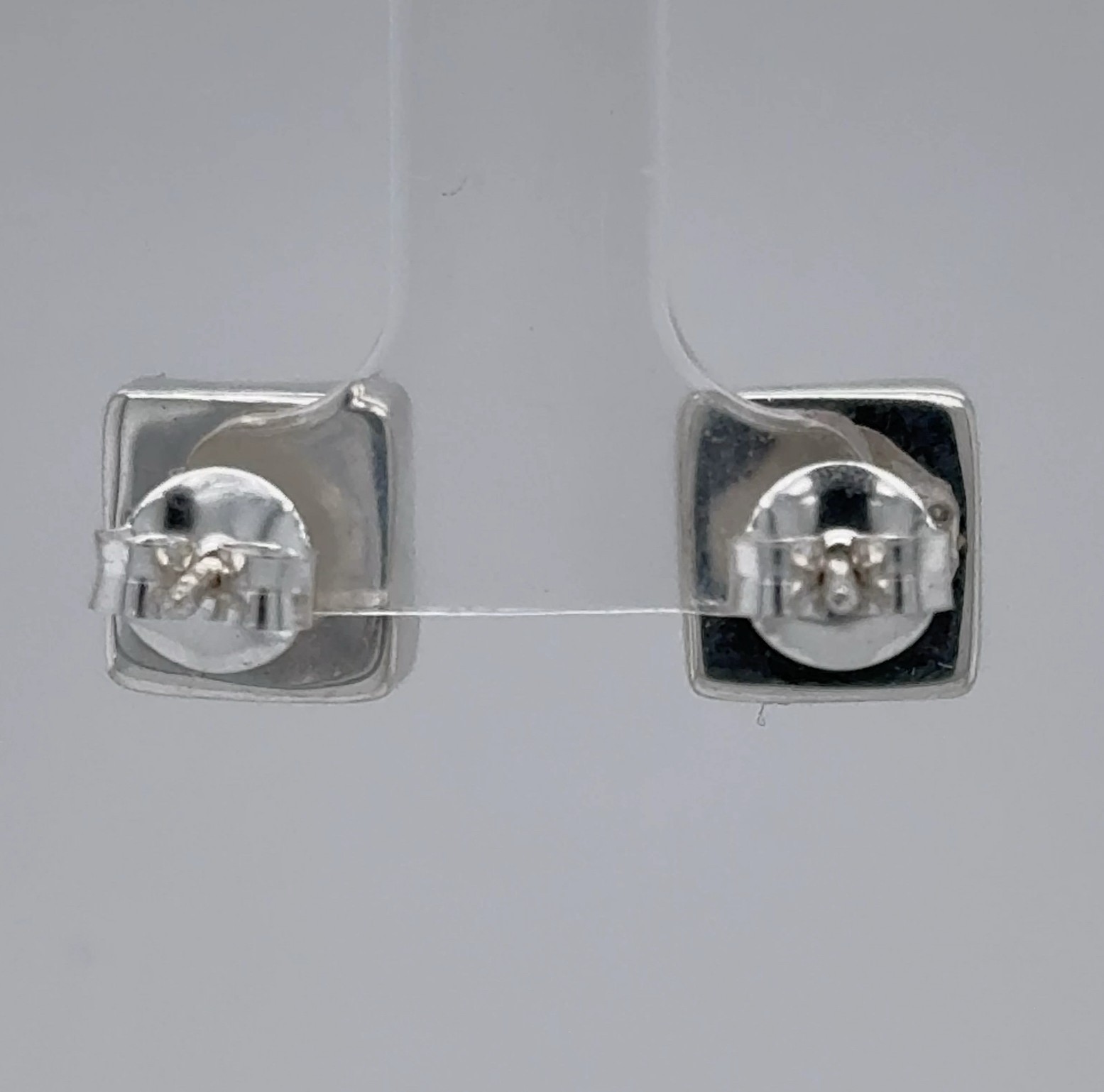 Square / Rectangle LABRADORITE Post Stud Earrings – 925 STERLING SILVER #10e