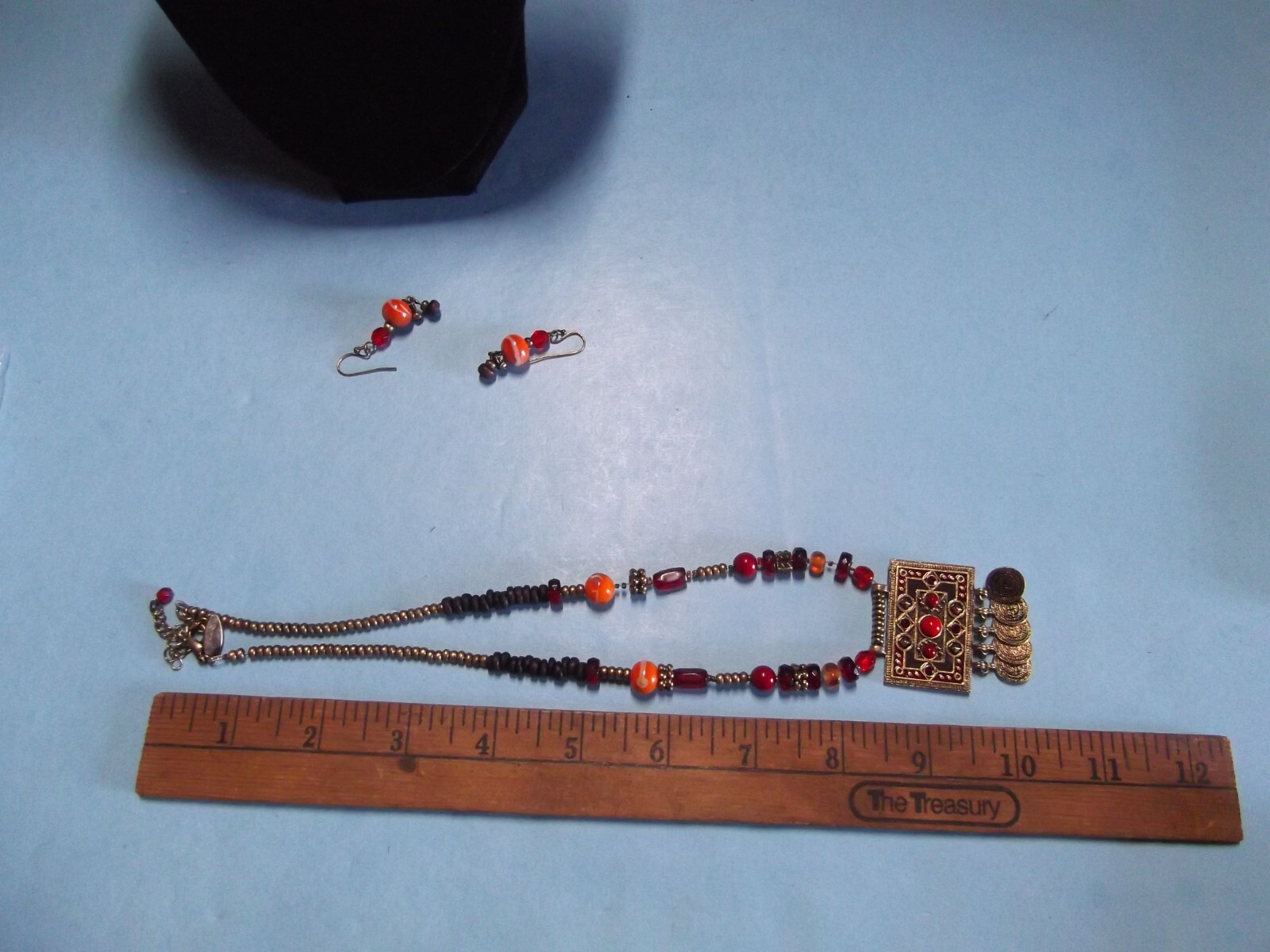 Fashion Jewelry Beaded 8.5″in Metal Necklace ‘Avenue” Dangle Earrings