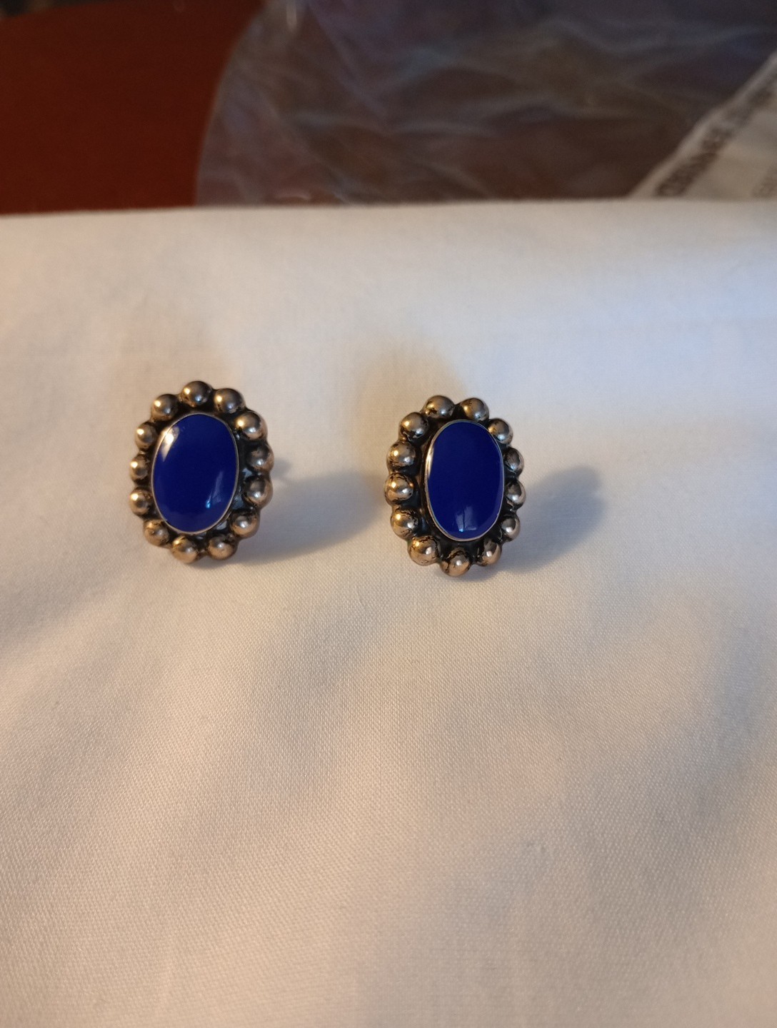 Vintage TS-104 Post Earings From Mexico Sterling Silver 925 With Purple onyx