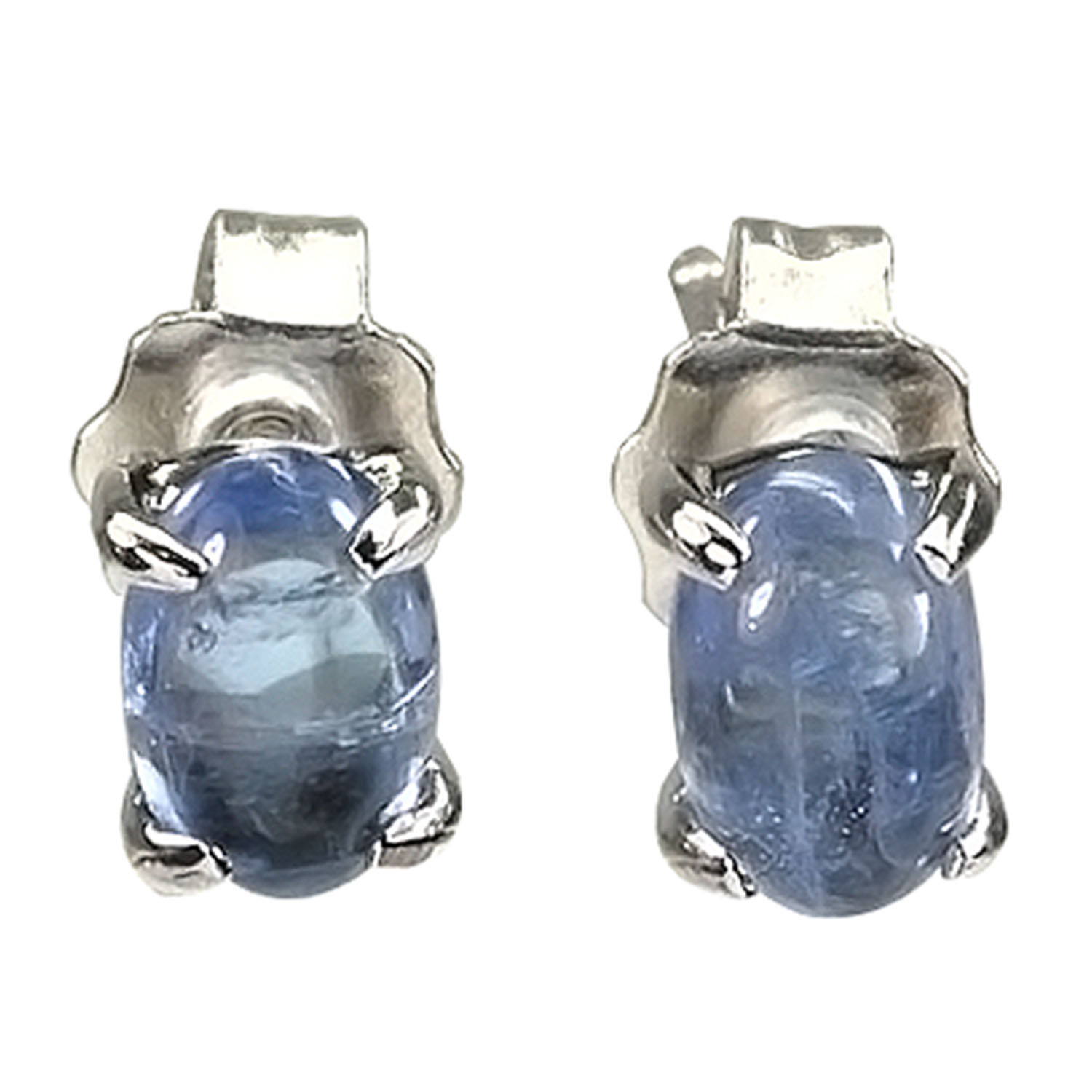 De Buman Sterling Silver 1.35ctw Prong 6×4 mm Tanzanite Wedding Women’s Earrings