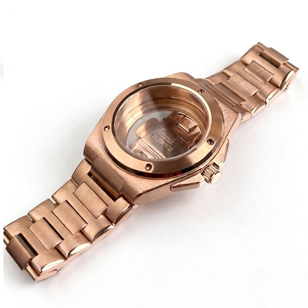 20ATM Tandorio 40mm Sapphire Dive Watch Case Set Rose Gold Fit NH35 NH36 NH38