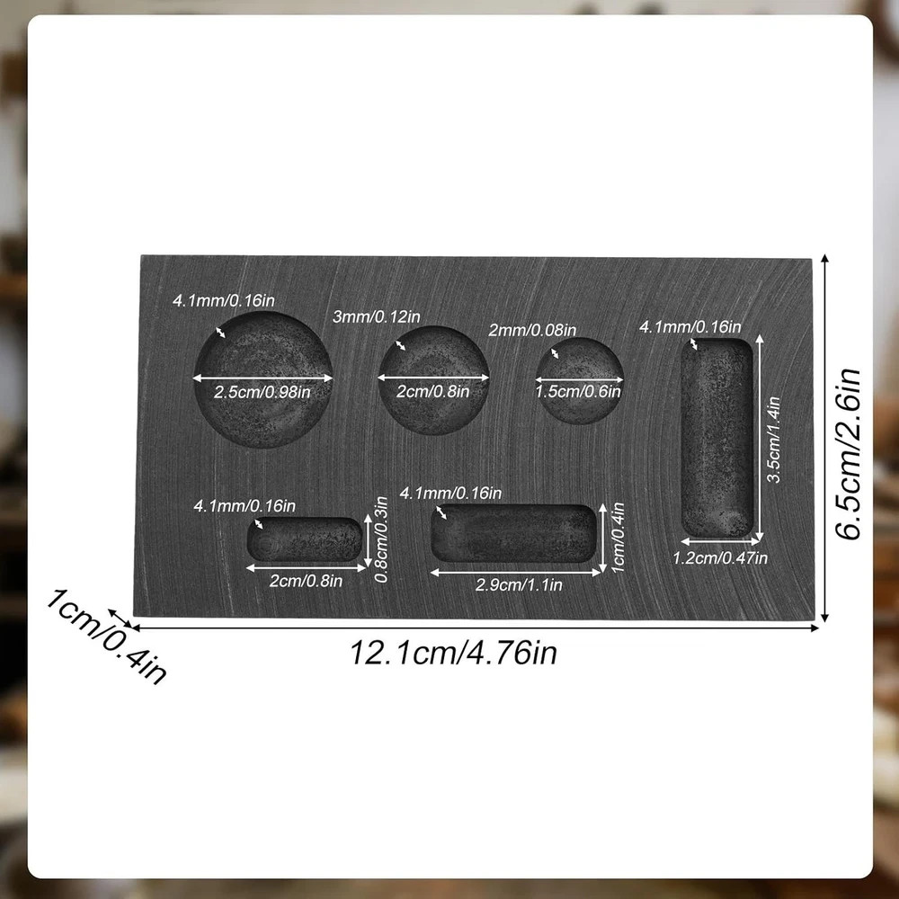 2pcs Graphite Mold Set, Mini Graphite Casting Ingot Mold for Casting Gold Silver