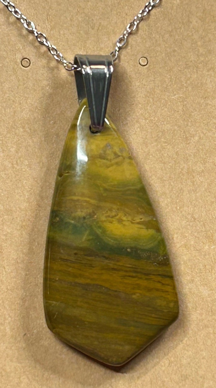 B23. Ocean jasper Pendant Bead Necklace