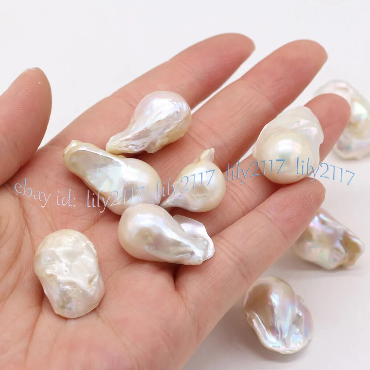 1 pc No Hole 15-30mm Natural Freshwater Baroque Keshi Pearl Loose Beads DIY