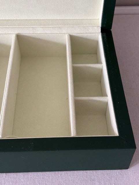 Rolex Green Leather Watch Case With Compartments (Incl. Original Box) 8x11x3.5