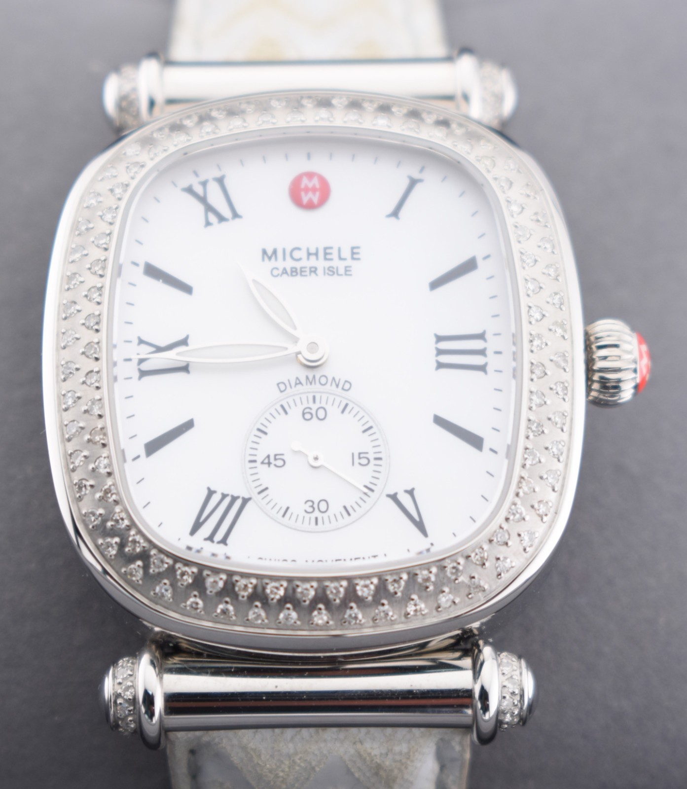 Michele Caber Isle White MOP Dial 140 Diamonds Watch 0.58 CT TW MW16C01A2025