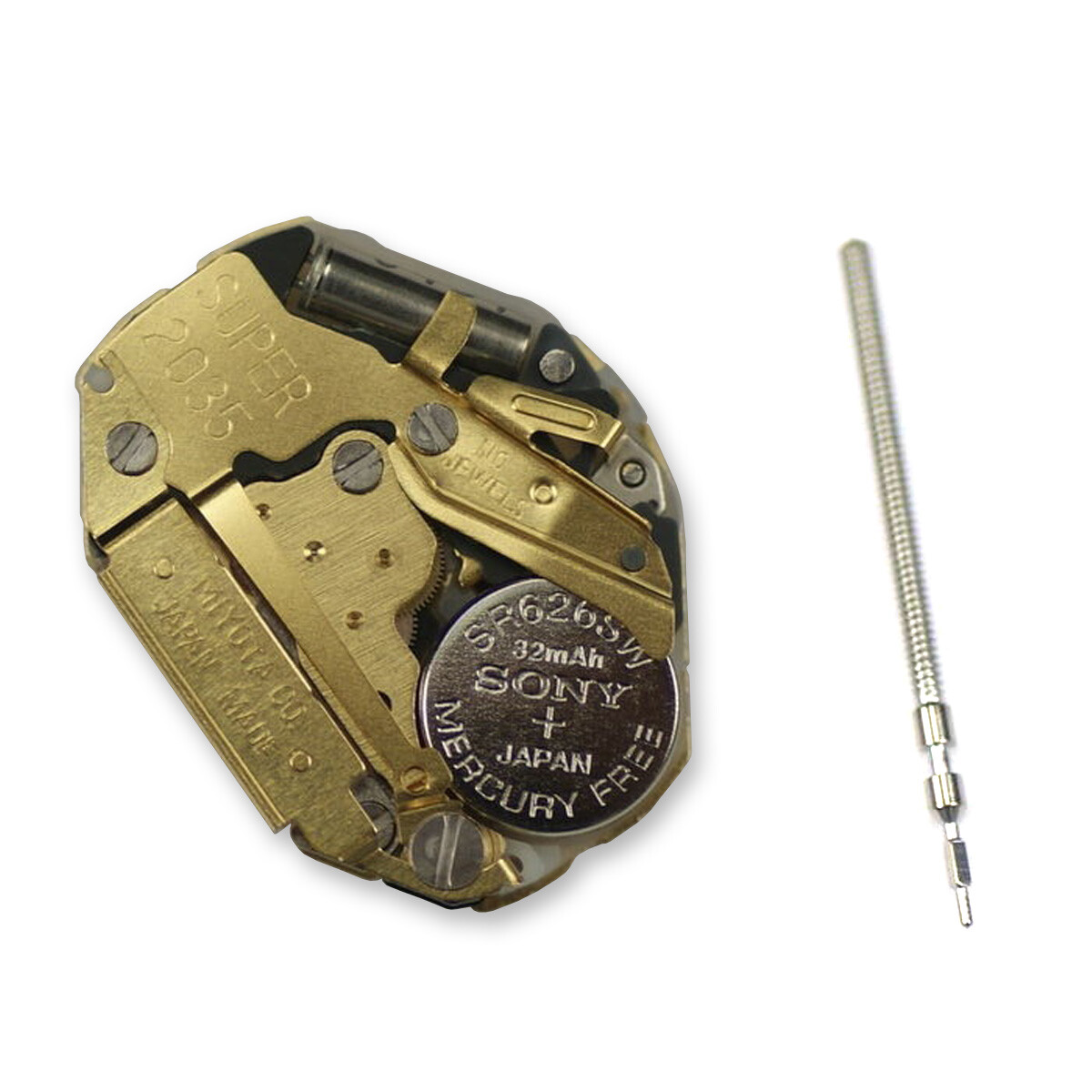 GOLD MIYOTA 2035 Quartz watch movement BATTERY INCLUDED calibre replace repairs