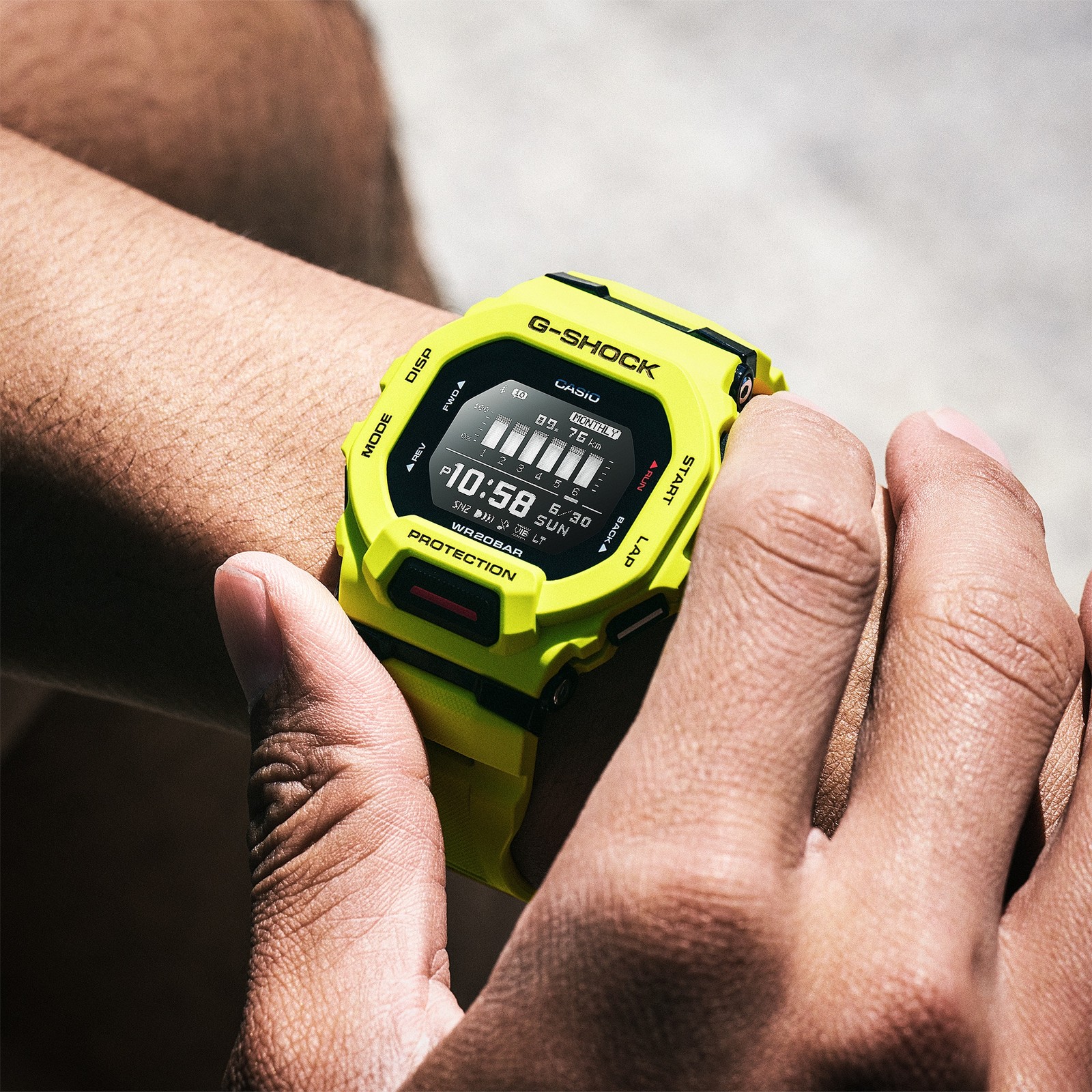 CASIO G-SHOCK GBD-200-9ER Silicone Yellow Lime Sub 200mt Bluetooth Watch