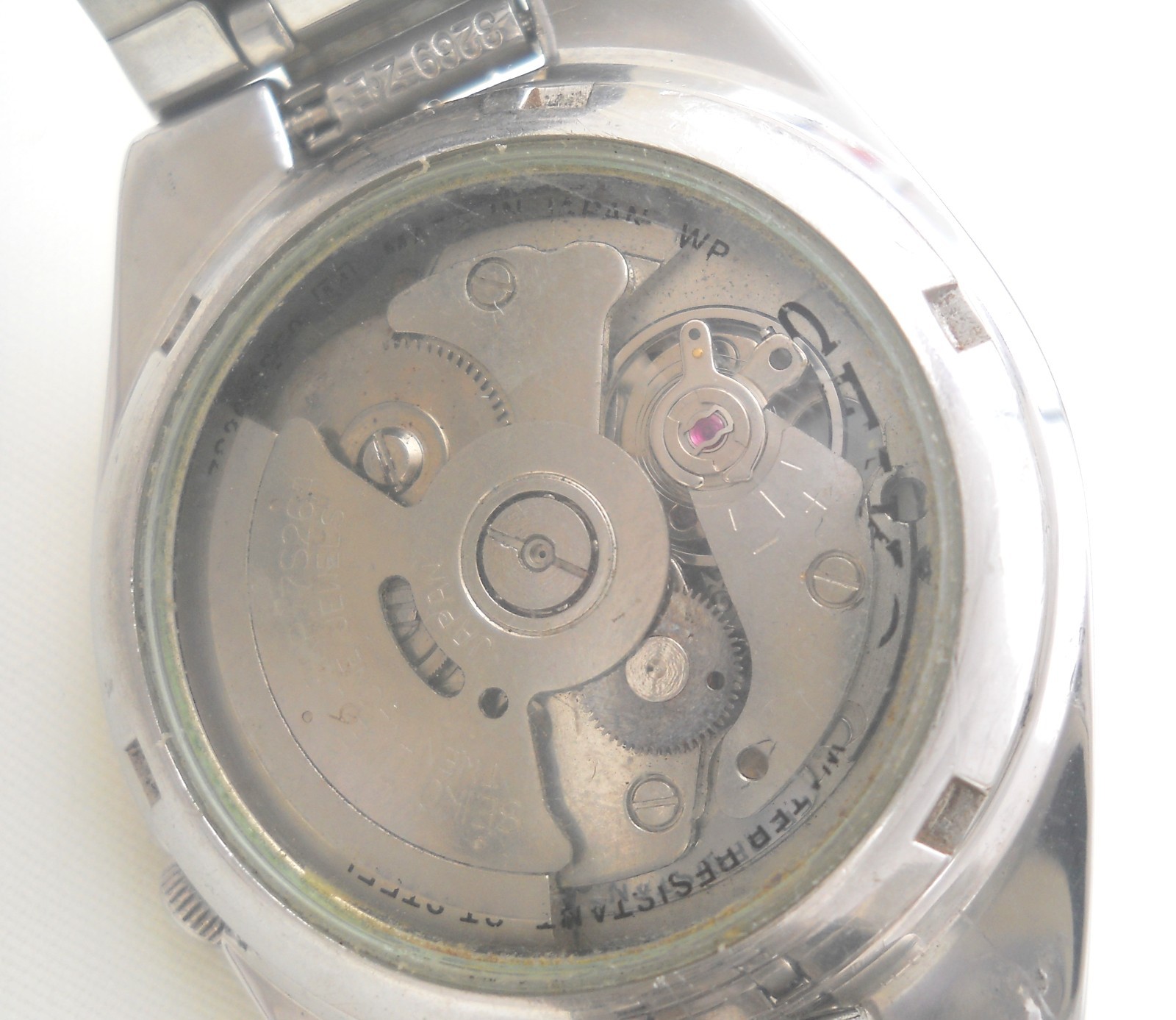 Rare Seiko 5 Military Railway Time See-Thru Caseback Full Luminous Watch Japan