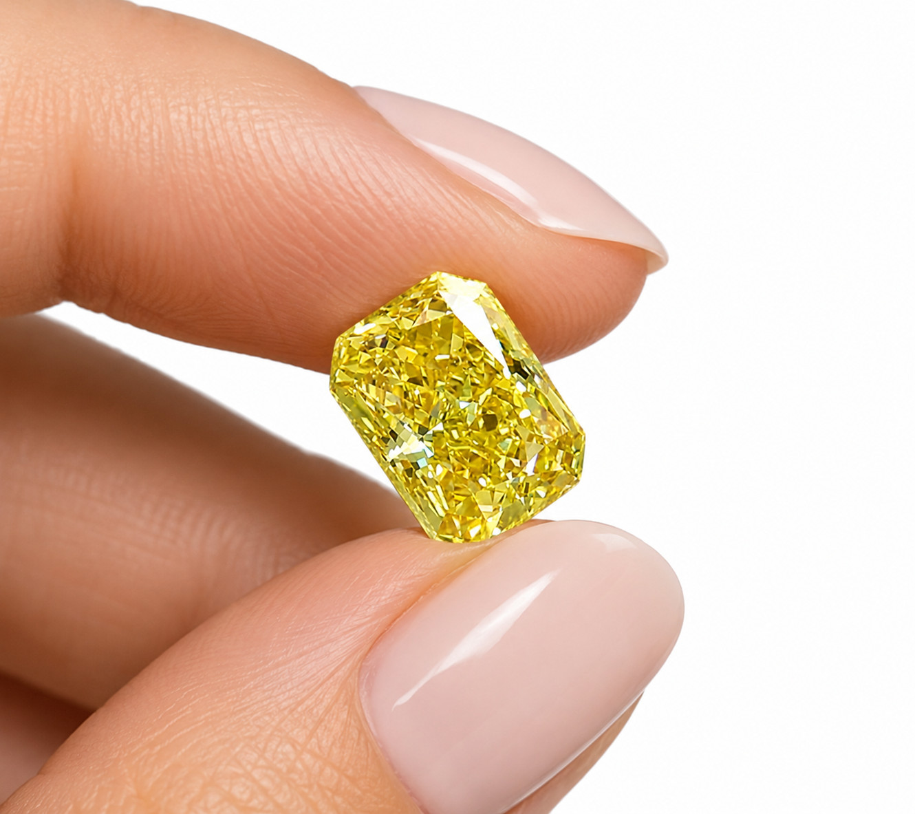 6x4mm Radiant Yellow Color Lab Grown Diamond IF Clarity Certified Loose Gemstone