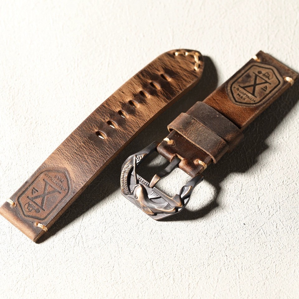 Metal Watch Bands Buckle Durable Bronze Colorful Leather Strap Clasp 22-26mm