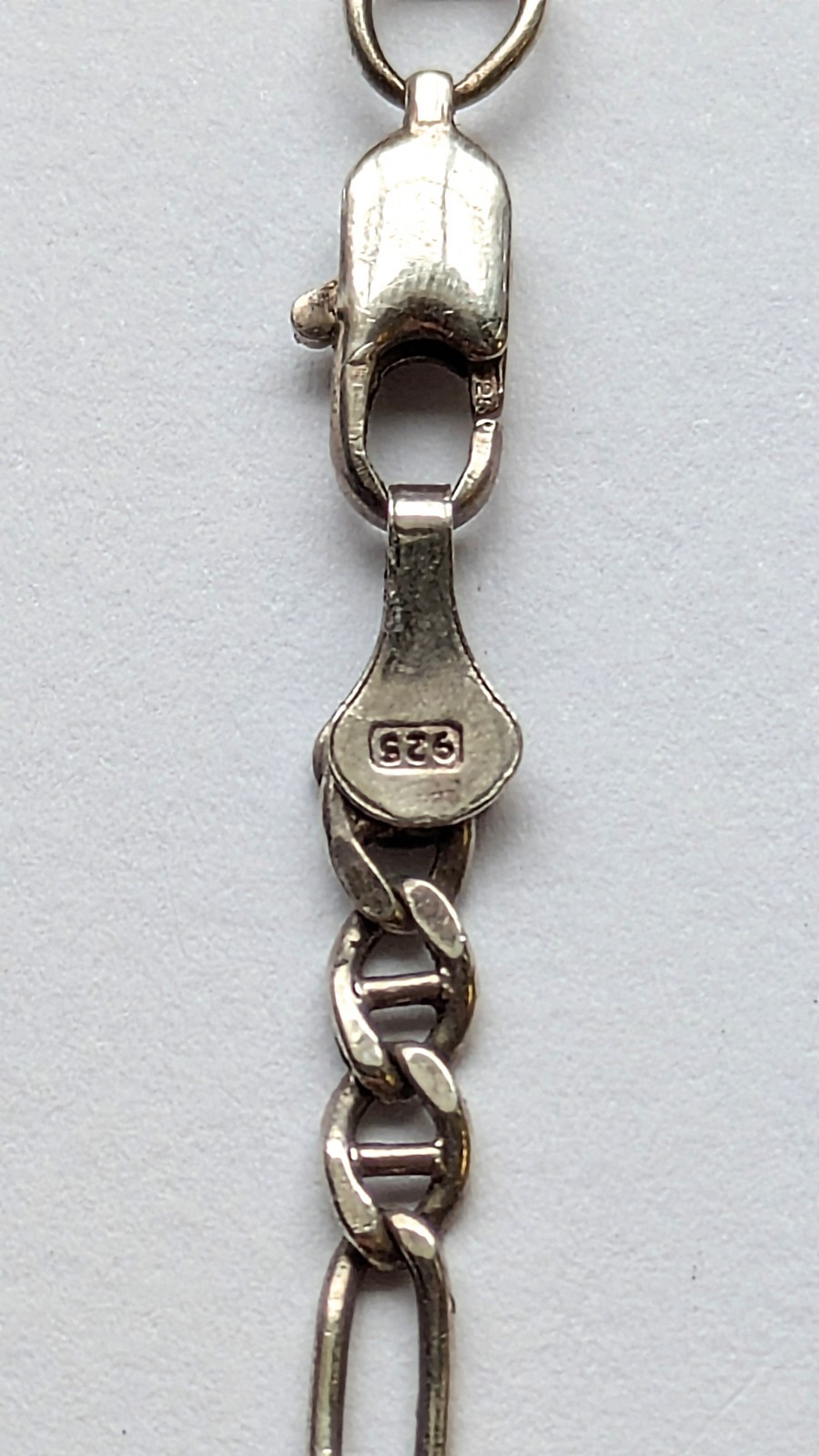 Vintage Mexico 925 Sterling Silver Figaro Chain ankle Bracelet 3.2 Mm 9.5 Inches