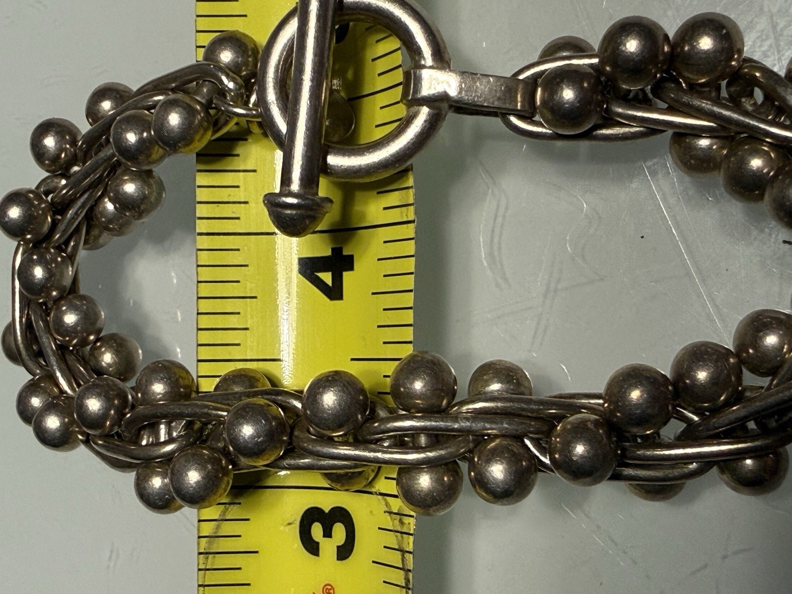 Silpada 925 Sterling Silver DNA Bead Ball Link Toggle Bracelet – Mexico