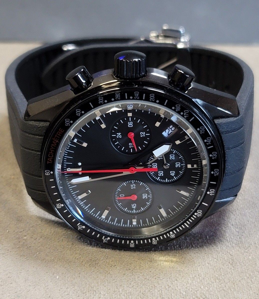 No Logo Homage VK63 Quartz Chronograph 40mm Black Speedmaster Style From Japan