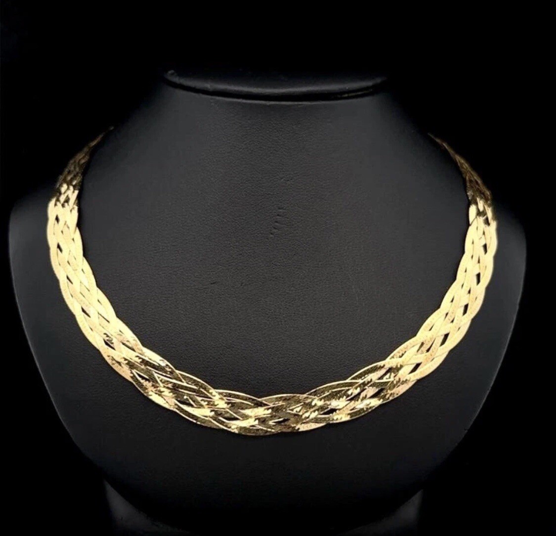 Investment Grade: Authentic Italy Solid Gold 18K 18″ Heavy Wheat Chain Spiga