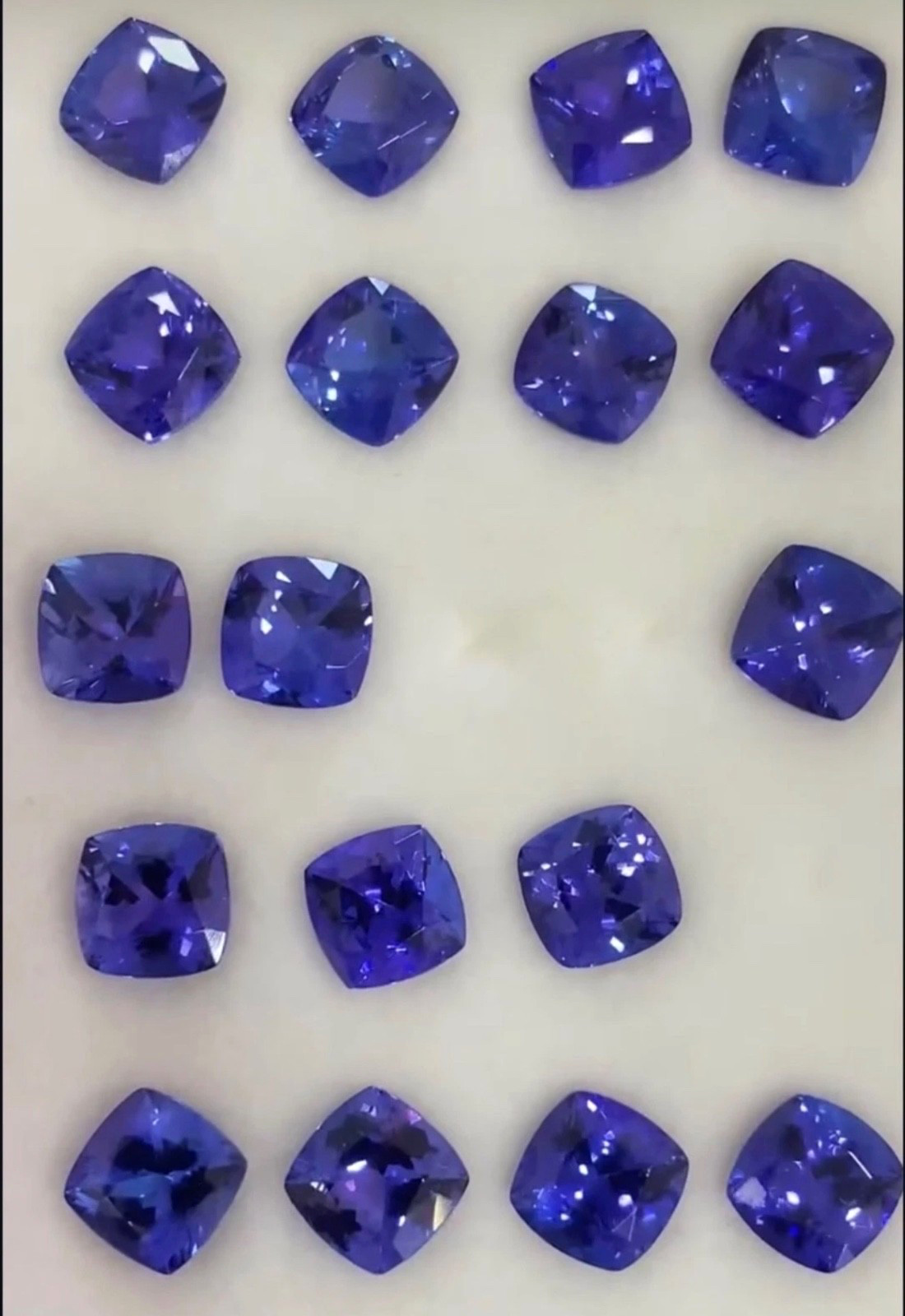 6mm natural top quality AAA+ Tanzanite cushion pair loose gemstone