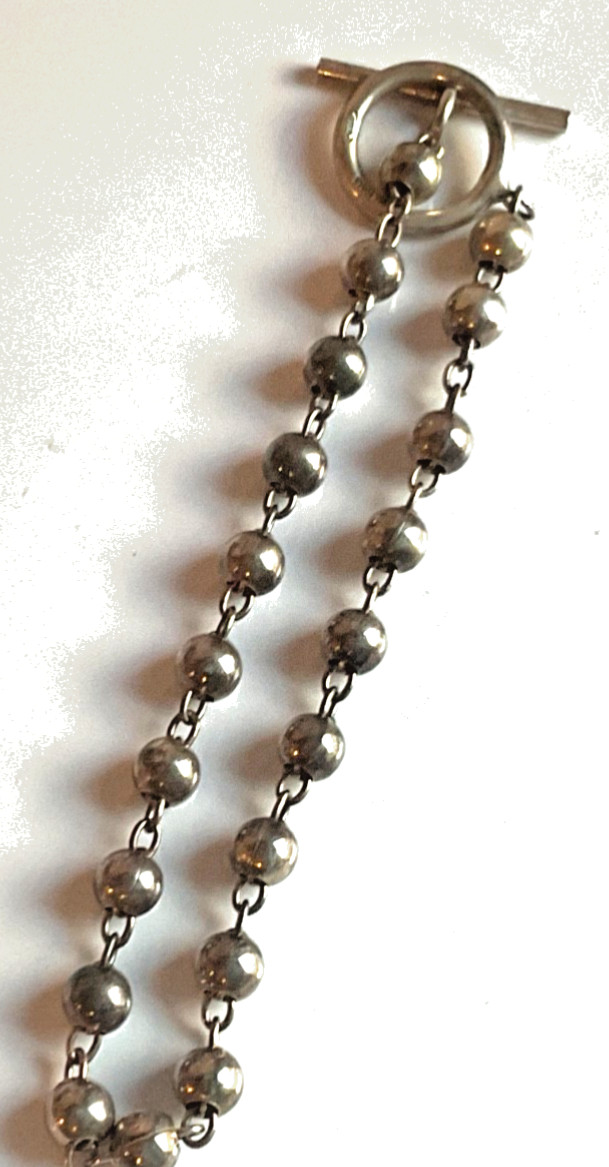 Vintage Italy Sterling Silver 925 Ball Bead Toggle Bracelet – 8.19 grams