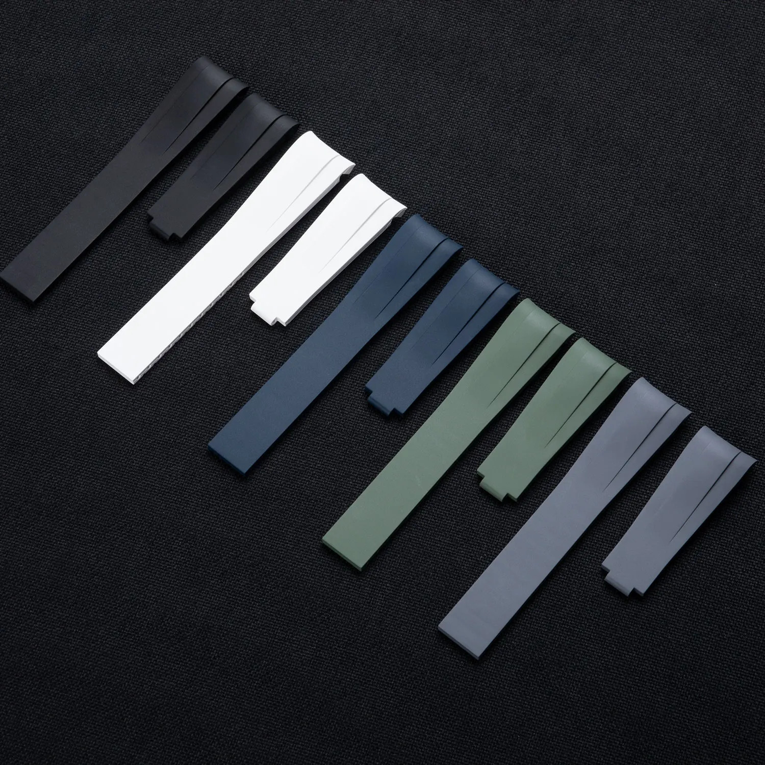20 22mm FKM Rubber Watch Strap Fits Tudor Black Bay BB 39mm 41mm 39mm